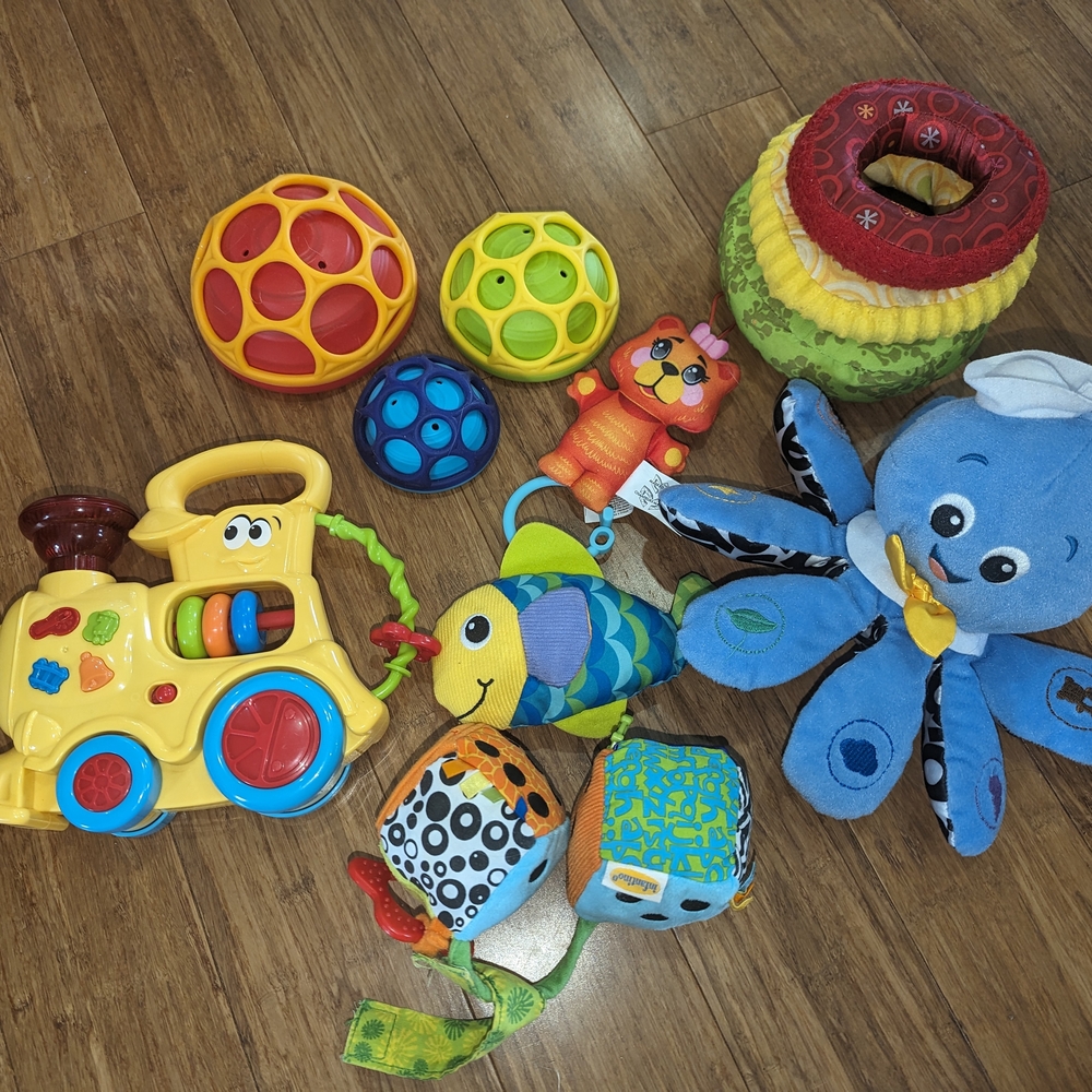11 Piece, Colorful Baby & Toddler Toy Set